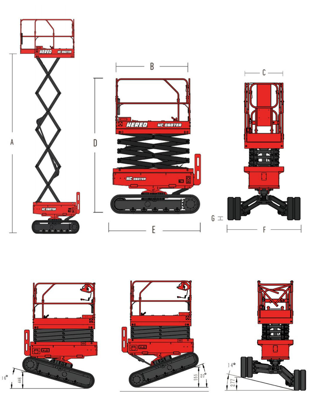 HC0607EA Auto Level Crawler Scissor Lift HC0607EA Auto Level Crawler Scissor Lift