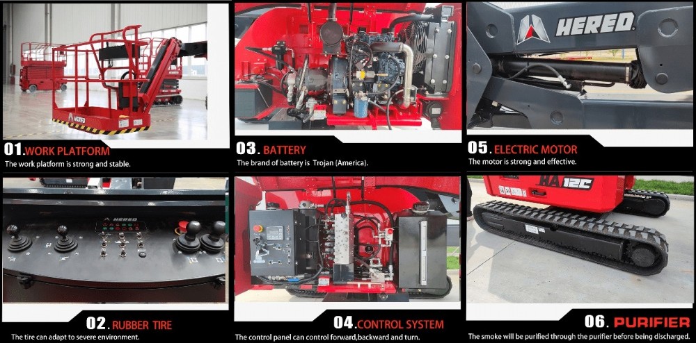  12 meters Manlift Aerial Lift Skyjack Crawler Boom Lift